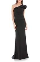 Women's Carmen Marc Valvo Infusion One-shoulder Gown - Black