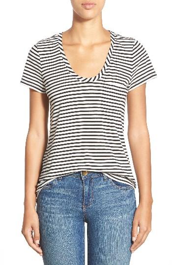 Women's Caslon Relaxed Slub Knit U-neck Tee, Size - Ivory