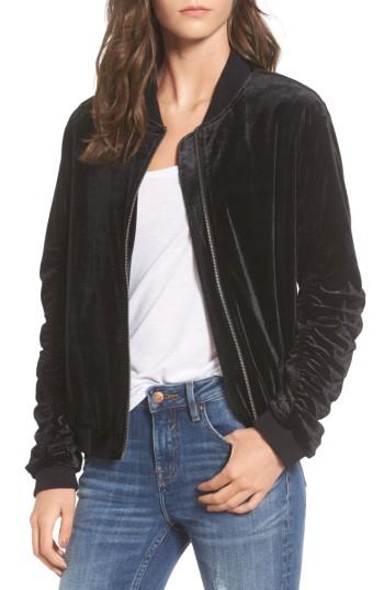Women's Soprano Ruched Velvet Bomber
