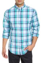 Men's Vineyard Vines Boathouse Slim Fit Plaid Tucker Sport Shirt, Size - Green