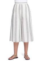 Women's Catherine Catherine Malandrino 'shep' Stripe Linen & Cotton Crop Wide Leg Pants