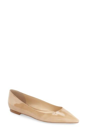 Women's Jimmy Choo 'romy' Pointy Toe Flat Us / 35eu - Beige