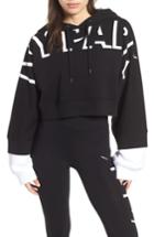 Women's Ivy Park Shadow Logo Double Sleeve Hoodie, Size - Black