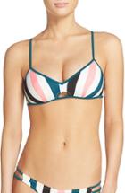 Women's Solid & Striped Taylor Keyhole Bikini Top