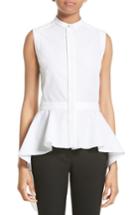 Women's Alexander Mcqueen Cotton Peplum Top Us / 40 It - White