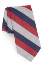 Men's Calibrate Byron Stripe Cotton Blend Tie, Size - Red