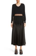 Women's Toga Layered Mixed Media Dress Us / 40 Fr - Black