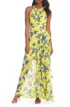 Women's Eliza J Halter Ruffle Maxi Dress - Yellow