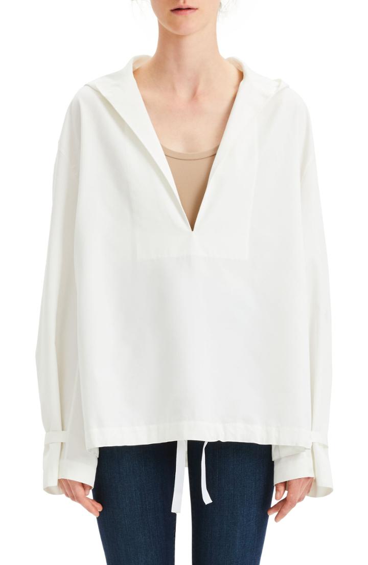 Women's Theory Hooded Pullover, Size - White