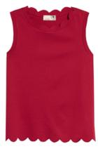 Women's Everleigh Scallop Edge Sleeveless Top, Size - Red