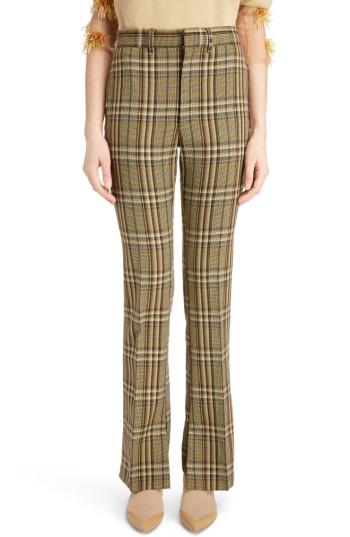 Women's Toga Flare Leg Check Wool Pants