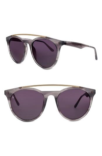 Women's Smoke X Mirrors Sugarman 52mm Round Sunglasses - Grey Bucolic/ Matte Gold