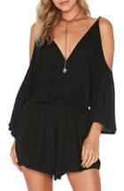 Women's L Space Soho Cold Shoulder Cover-up Romper - Black