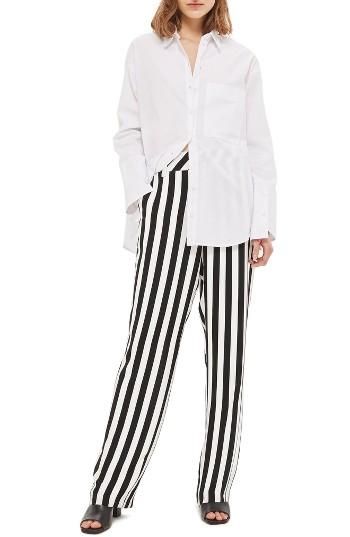 Women's Topshop Humbug Stripe Trousers Us (fits Like 0) - Black