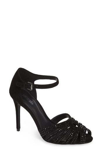 Women's Michael Michael Kors Mina Embellished Sandal M - Black