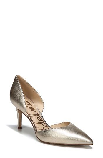 Women's Sam Edelman 'telsa' D'orsay Pointy Toe Pump .5 M - Metallic