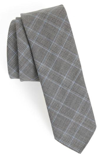 Men's Boss Plaid Wool Tie, Size - Grey