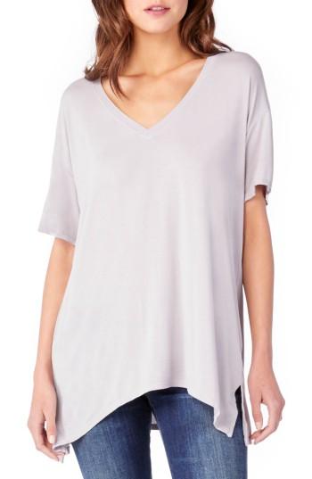 Women's Michael Stars V-neck Tee, Size - Grey