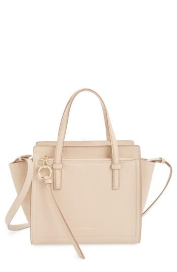 Salvatore Ferragamo Small Pebbled Leather Tote - Ivory