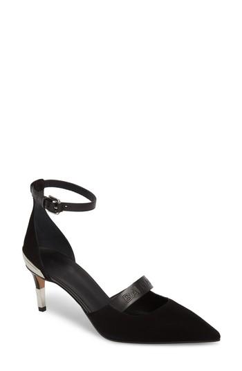 Women's Balmain Chance Ankle Strap Pointy Toe Pump Eu - Black