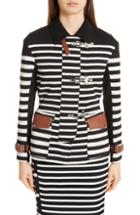 Women's Altuzarra Leather Detail Stripe Jacket