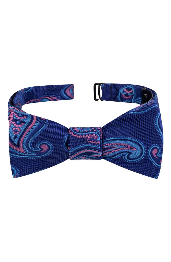 Men's Ted Baker London Twin Pine Silk Bow Tie, Size - Blue