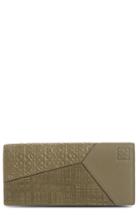 Men's Loewe Long Puzzle Bifold Leather Wallet - Green