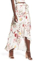 Women's Afrm Amelia Ruffle Wrap Skirt - Ivory