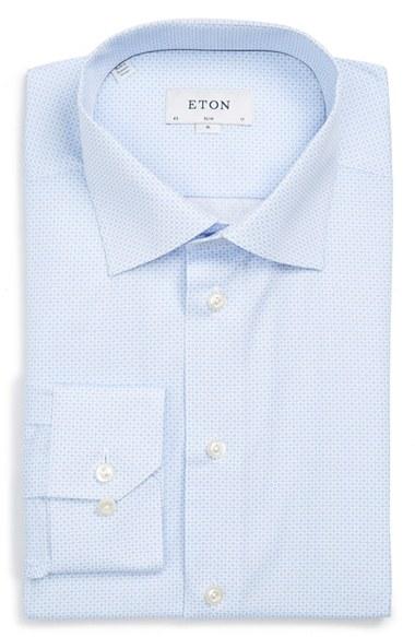 Men's Eton Slim Fit Print Dress Shirt