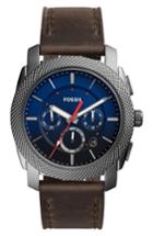 Men's Fossil Machine Chronograph Leather Straph Watch, 45mm