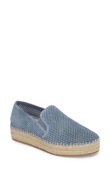 Women's Steve Madden Wright Perforated Platform Espadrille M - Blue