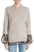 Women's Brochu Walker Layered Wool Cashmere Sweater - Grey