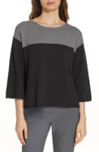 Women's Eileen Fisher Boxy Cashmere & Wool Sweater, Size - Grey