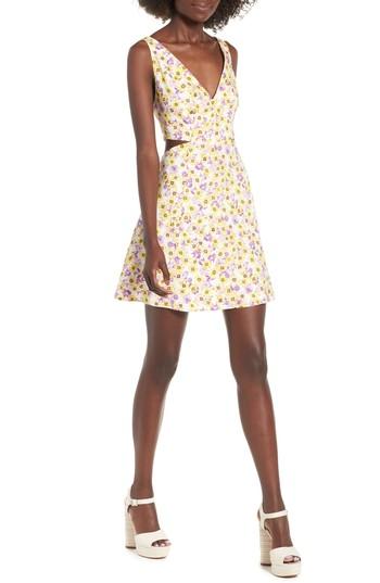 Women's Afrm Rayanna Cutout Minidress - Yellow