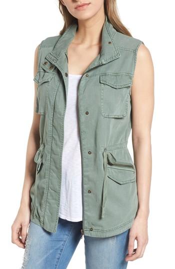 Petite Women's Caslon Utility Vest, Size P - Green