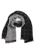 Men's Canali Windowpane Wool Blend Scarf, Size - Black
