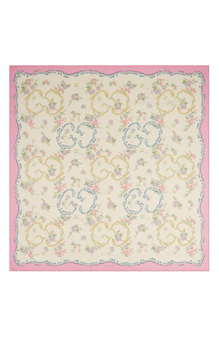 Women's Gucci Provence Silk Shawl, Size - White
