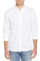 Men's Scotch & Soda Amsterdams Blauw Simple Light Print Sport Shirt - White
