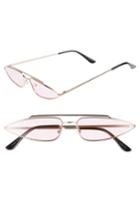 Women's Leith 64mm Thin Cat Eye Sunglasses - Rose/ Gold