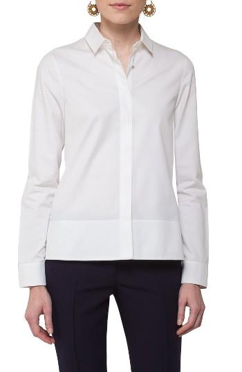 Women's Akris Punto Handkerchief Hem Cotton Blouse