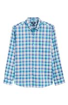 Men's Cutter & Buck Dylan Easy Care Plaid Sport Shirt, Size - Blue