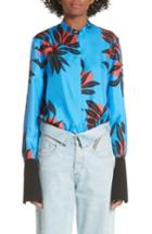 Women's Roksanda Imani Floral Print Silk Shirt Us / 10 Uk - Blue