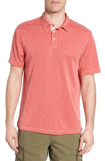Men's True Grit Lux Textured Slub Pique Polo - Red
