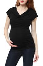 Women's Kimi And Kai Ariel Cowl Neck Maternity Top - Black