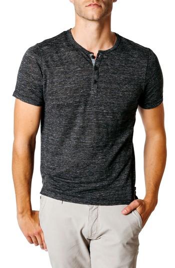 Men's Good Man Brand Trim Fit Heathered Jersey Henley - Grey