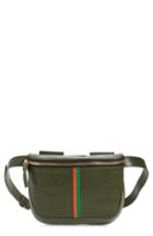 Clare V. Stripe Leather Fanny Pack - Green