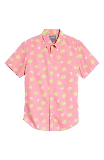 Men's Bonobos Riviera Slim Fit Citrus Print Sport Shirt R - Pink