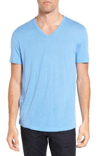 Men's John Varvatos Collection Pintuck Detail V-neck T-shirt - Blue