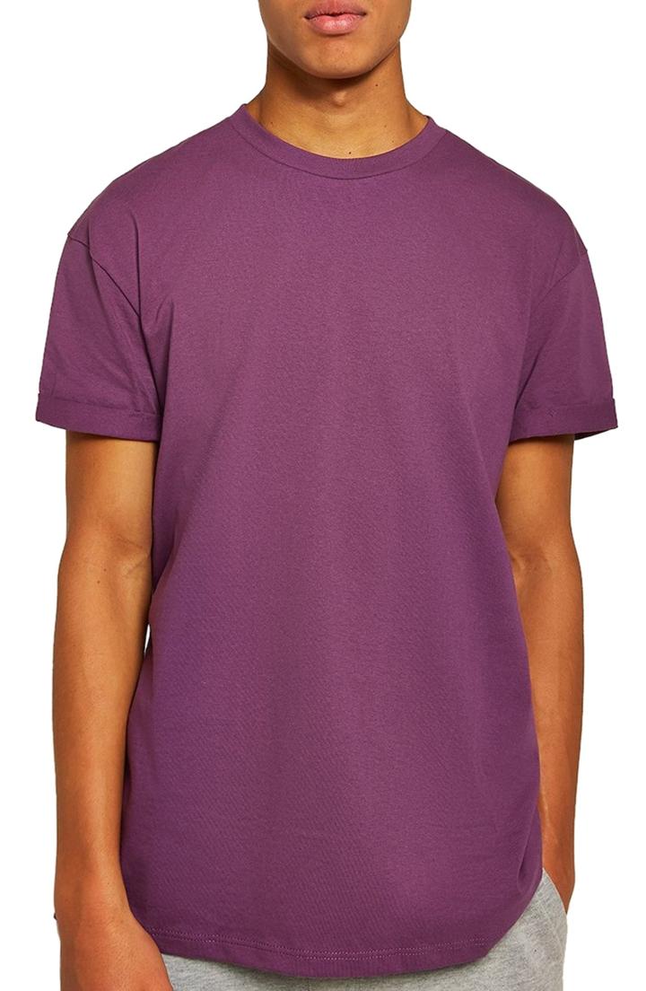 Men's Topman Oversize Fit Roller T-shirt - Purple
