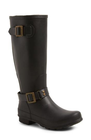 Women's Joules Biker Knee High Rain Boot M - Black